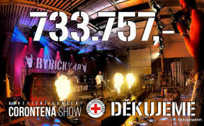 Skupina Rybičky 48 odehrála Corontena Show Live. Livestream koncert vynesl 821.271,- Kč. Částku obdrží Český červený kříž